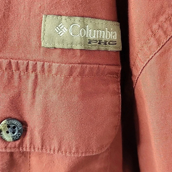 COLUMBIA PHG Rust Vented Men's Shirt XL/TG - Picture 4 of 10